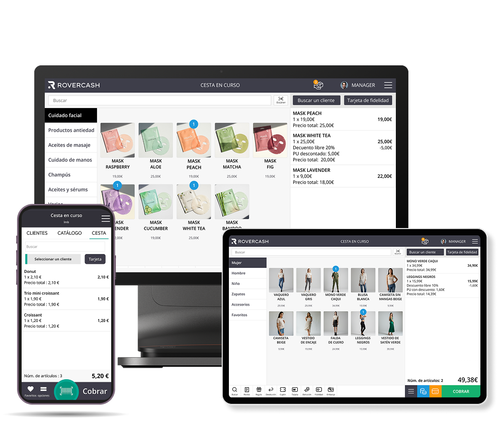 Software de caja RoverCash multi dispositivos